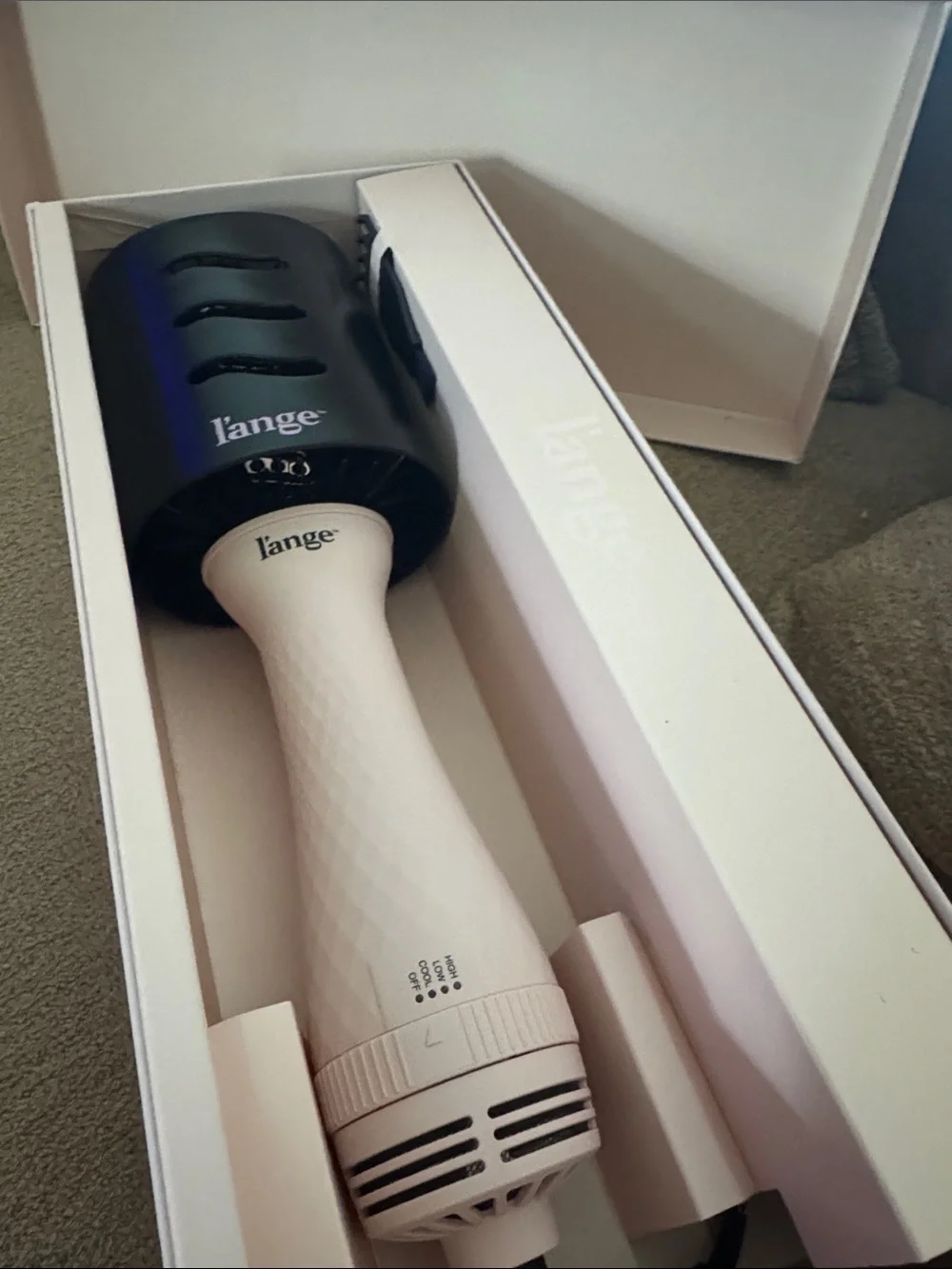Lange 2-in-1 Titanium Brush Dryer in Blush Pink